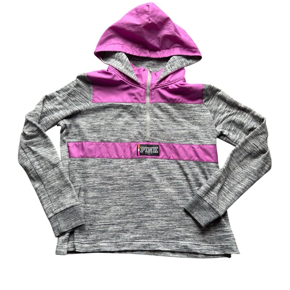 Victoria's Secret PINK Quarter Zip Mock Neck Pullover Sweatshirt Medium y2k